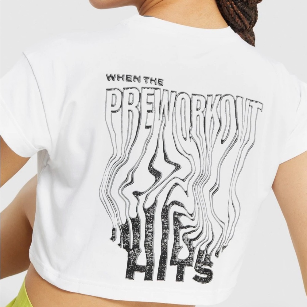 Gymshark Pre-workout graphic crop tee